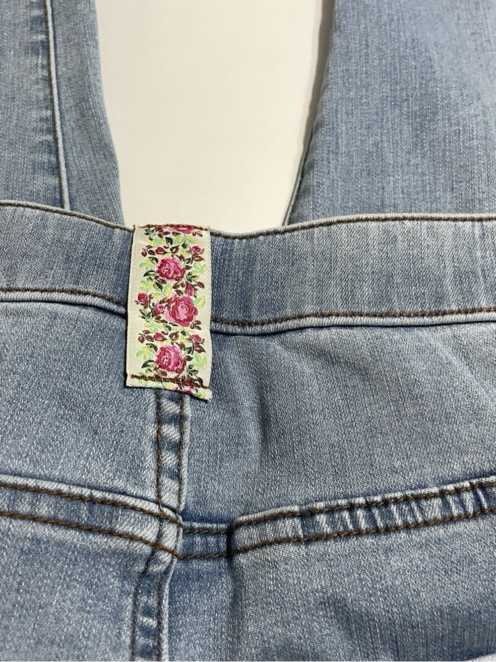 Matilda Jane Light Blue Straight Leg Jeans with Floral Tab